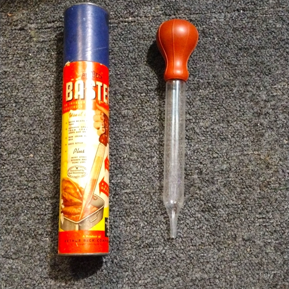 Vintage ArtBeck Pyrex Glass Turkey Baster Original Box Retro Kitchen Decor